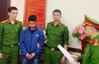 Đối tượng Nguyễn Văn San tại cơ quan Công an tỉnh Nam Định. (Nguồn: Công an cung cấp)