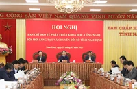 Ban Chỉ đạo về phát triển khoa học, công nghệ, đổi mới sáng tạo và chuyển đổi số tỉnh Nam Định tổ chức họp bàn, triển khai thực hiện Nghị quyết số 57-NQ/TW của Bộ Chính trị về đột phá phát triển khoa học, công nghệ, đổi mới sáng tạo và chuyển đổi số quốc gia.