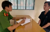 Đối tượng Chương tại cơ quan Công an