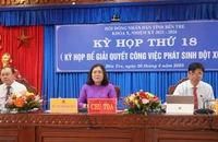 Hội đồng nhân dân tỉnh Bến Tre tổ chức Kỳ họp thứ 18 để giải quyết công việc phát sinh đột xuất. (Ảnh: HOÀNG TRUNG)