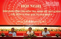 Các đồng chí chủ trì Hội nghị giao ban quý I các đơn vị khu vực Vụ Địa bàn II.