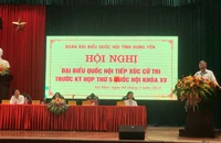 Bộ trưởng Công an Tô Lâm tiếp xúc cử tri thị xã Mỹ Hào, tỉnh Hưng Yên.