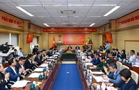 Quang cảnh cuộc làm việc với Bộ Y tế.