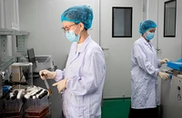 Hoạt động nghiên cứu tại Trung tâm Chiếu xạ Hà Nội.( Ảnh Sơn Tùng)
