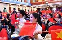 Các đại biểu thanh niên 2 nước tại chương trình.