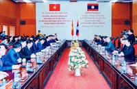 Quang cảnh làm việc giữa Đoàn đại biểu cấp cao Ủy ban Trung ương Mặt trận Lào xây dựng đất nước với lãnh đạo thành phố Hải Phòng.