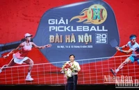 Ông Nguyễn Tiến Dũng - Phó Tổng Giám đốc Đài Hà Nội, Trưởng Ban Tổ chức "Giải Pickleball Đài Hà Nội 2025" phát biểu tại buổi họp báo.