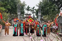 Hội hát Chèo tàu Tổng Gối. (Ảnh: Sở Văn hóa-Thể thao Hà Nội)