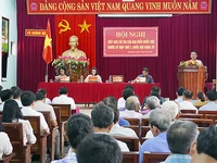 Đoàn đại biểu Quốc hội tỉnh Quảng Bình tiếp xúc cử tri thị xã Ba Đồn trước kỳ họp thứ 7, Quốc hội khóa XV. Ảnh: Công Hợp
