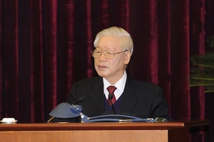 Tổng Bí thư, Chủ tịch nước Nguyễn Phú Trọng phát biểu bế mạc Hội nghị lần thứ 15 Ban Chấp hành Trung ương Đảng khóa XII (Ảnh: ĐĂNG KHOA)