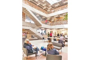 Không gian một thư viện hiện đại Utopia ở Bỉ.