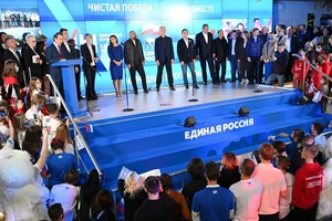 Đảng "Nước Nga thống nhất" dẫn đầu cuộc bầu cử Hạ viện khóa VIII. (Ảnh: RIA)