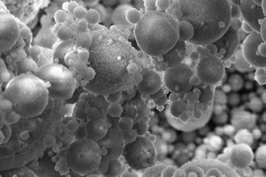 Hình ảnh kính hiển vi cho thấy những quả cầu thủy tinh nhỏ trong tro bay có chứa các nguyên tố đất hiếm. Ảnh: Đại học Rice.