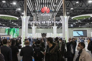 Gian trưng bày của Huawei tại Triển lãm di động toàn cầu (MWC) năm 2022 tại Barcelona, Tây Ban Nha. Ảnh: Huawei
