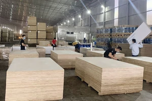 Hoạt động sản xuất tại nhà máy của Công ty TNHH Lechenwood Việt Nam trong khu công nghiệp Thanh Bình.