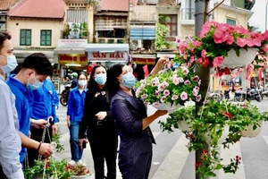 Phường Hàng Đào tổ chức trang trí đường phố, nhằm tạo cảnh quan sạch đẹp đón khách du lịch.