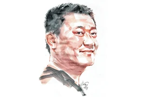 Ký họa chân dung họa sỹ Lương Lưu Biên của họa sỹ Đỗ Hoàng Tường