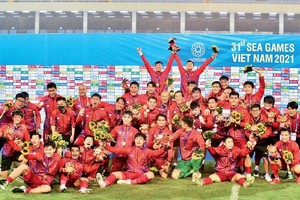 Đội tuyển U23 Việt Nam giành Huy chương vàng SEA Games 31. Ảnh: TRẦN HẢI