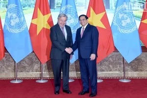 Thủ tướng Phạm Minh Chính và Tổng Thư ký Liên hợp quốc António Guterres trong khuôn khổ chuyến thăm chính thức của Tổng Thư ký tới Việt Nam, tháng 10/2022. (Ảnh: TRẦN HẢI)