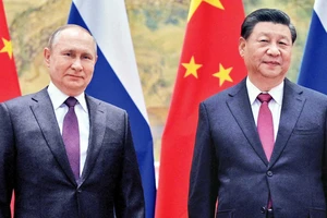 Tổng thống Nga V.Putin và Chủ tịch Trung Quốc Tập Cận Bình hội đàm tại Moscow tháng 3/2023. Ảnh | REUTERS