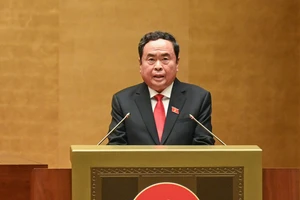Đồng chí Trần Thanh Mẫn, Chủ tịch Quốc hội tuyên thệ nhậm chức. (Ảnh: LINH KHOA) 