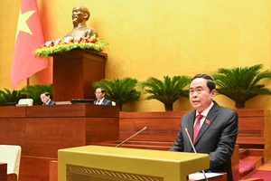 Chủ tịch Quốc hội Trần Thanh Mẫn phát biểu bế mạc Kỳ họp thứ 7, Quốc hội khóa XV. (Ảnh: DUY LINH)