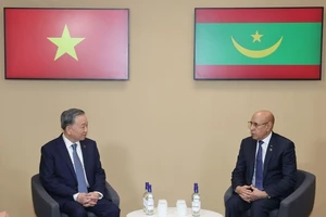 Tổng Bí thư, Chủ tịch nước Tô Lâm gặp Tổng thống Mauritania Mohamed Ould Ghazouani. (Ảnh: TTXVN) 