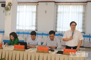Vụ trưởng Vụ Giáo dục tiểu học, Bộ Giáo dục và Đào tạo Thái Văn Tài phát biểu ý kiến tại buổi làm việc.