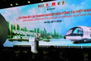 Lễ công bố các Doanh nghiệp Bền vững tại Việt Nam 2024 do Liên đoàn Thương mại và Công nghiệp Việt Nam tổ chức tại Hà nội ngày 29/11/2024.