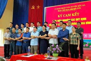 Lễ phát động chống tảo hôn, hôn nhân cận huyết thống tại huyện Bắc Hà (Lào Cai) ngày 28/6.