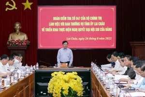 Đoàn công tác của Bộ Chính trị làm việc với Ban Thường vụ Tỉnh ủy Lai Châu.