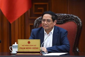 Thủ tướng Chính phủ Phạm Minh Chính phát biểu ý kiến kết luận tại cuộc họp.