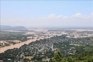 Cảnh ngập lụt sau những trận mưa lớn do ảnh hưởng của bão tại Nay Pyi Taw, Myanmar, ngày 16/9/2024. Ảnh: THX/TTXVN 