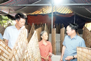Lãnh đạo tỉnh Yên Bái thăm mô hình nuôi tằm tại hộ gia đình bà Nguyễn Thị Chanh.