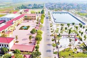 Quang cảnh khu trung tâm xã nông thôn mới kiểu mẫu An Thái, huyện Quỳnh Phụ (Thái Bình).