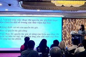 Nhiều giải pháp được đề cập tại hội thảo về bản quyền trong giảng dạy, nghiên cứu khoa học của Cục Bản quyền tác giả. (Ảnh LM)