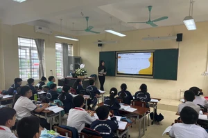 Giờ học Toán tại Trường trung học cơ sở Lê Quý Đôn (thành phố Bắc Giang, tỉnh Bắc Giang).
