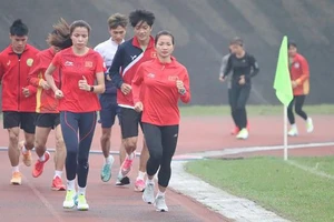 Một buổi tập luyện của đội tuyển điền kinh Việt Nam. (Ảnh: Tư liệu)