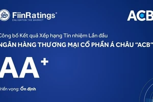 ACB đang xếp hạng cao nhất trong số các ngân hàng đã thực hiện xếp hạng tín nhiệm bởi các tổ chức trong nước, chỉ dưới mức điểm cao nhất là AAA 1 bậc.