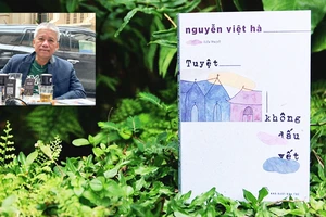Nhà văn Nguyễn Việt Hà (ảnh nhỏ) và cuốn tiểu thuyết “Tuyệt không dấu vết”.
