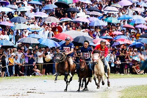 Lễ hội đua ngựa Bắc Hà (Lào Cai) thu hút đông đảo khách du lịch. Ảnh: MINH KHIẾU