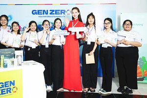 Hoa hậu Bảo Ngọc cùng nhóm “Gen Zero” tích cực lan tỏa tiếng nói của người trẻ về biến đổi khí hậu toàn cầu. Ảnh: NVCC