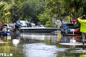 Ngập lụt tại Mỹ. (Ảnh: AFP/TTXVN)