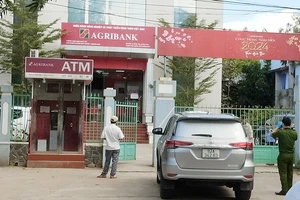 Khu vực xảy ra vụ cướp ngân hàng.