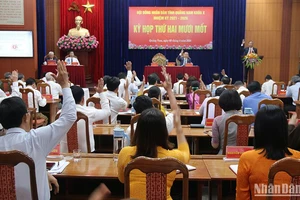 Đại biểu Hội đồng nhân dân tỉnh Quảng Nam biểu quyết miễn nhiệm nhiều cán bộ chủ chốt của tỉnh. 