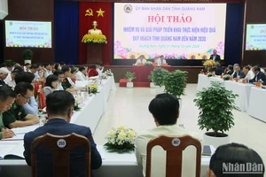 Quang cảnh hội thảo "Nhiệm vụ và giải pháp triển khai thực hiện hiệu quả quy hoạch tỉnh Quảng Nam đến năm 2030"