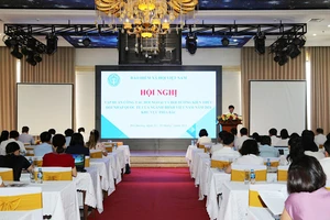 Toàn cảnh hội nghị tập huấn công tác đối ngoại và bồi dưỡng kiến thức hội nhập quốc tế của ngành bảo hiểm xã hội Việt Nam.