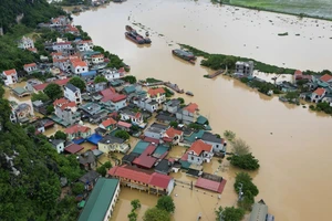 Ngập Lụt ở Kênh Gà, huyện Gia Viễn, tỉnh Ninh Bình. (Ảnh: THÁI BÁ)