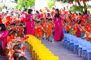 Trường Mầm non Hương Sen thành phố Vũng Tàu trong ngày khai giảng năm học mới.