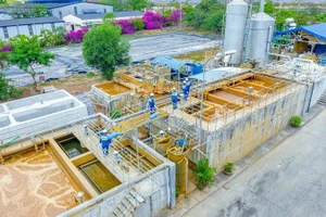 Trạm xử lý nước thải của Khu xử lý chất thải Quang Trung.